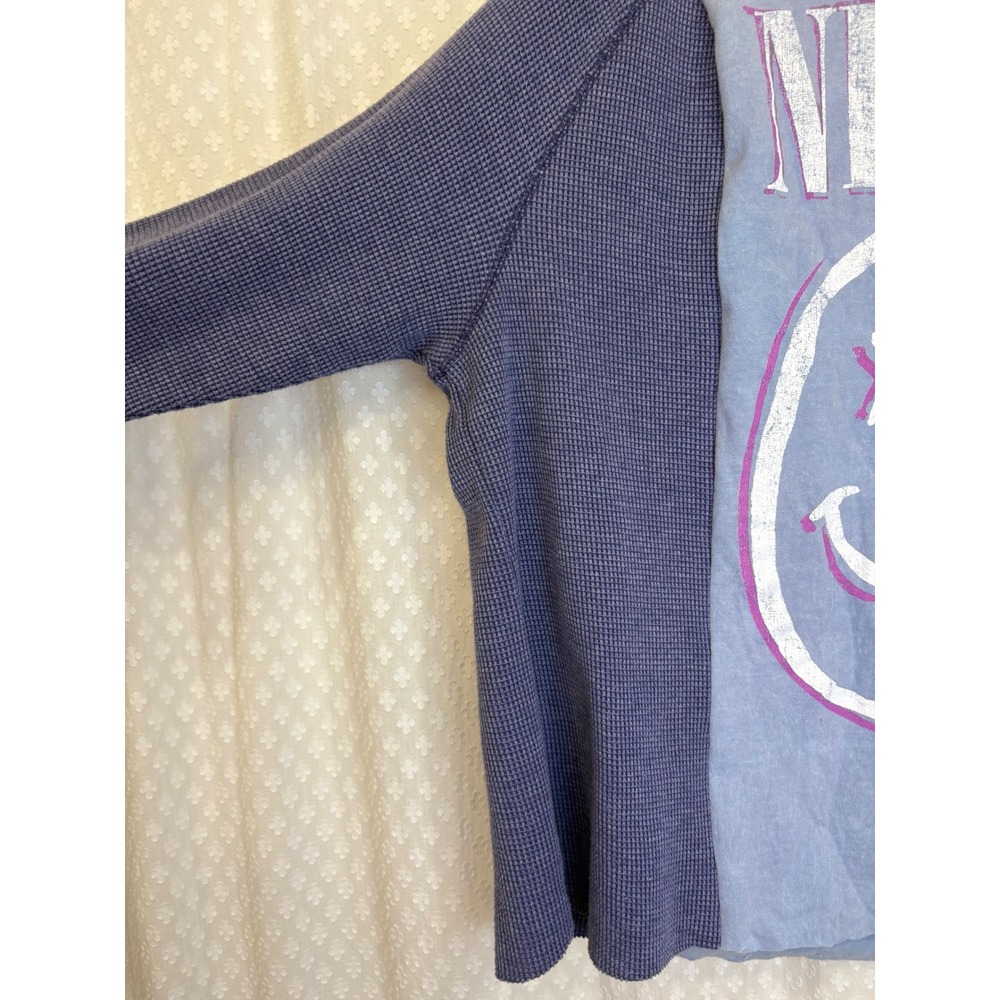 Reworked Upcycled Smiley Nirvana, thermal campfire‎ shirt - Picture 3 of 4